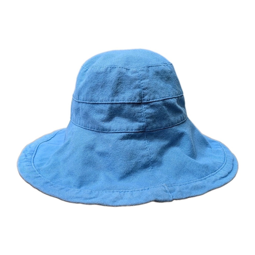 Scala Collezion Drawstring Cotton Sun Hat Bucket UPF 50 Coastal Fisherman Blue